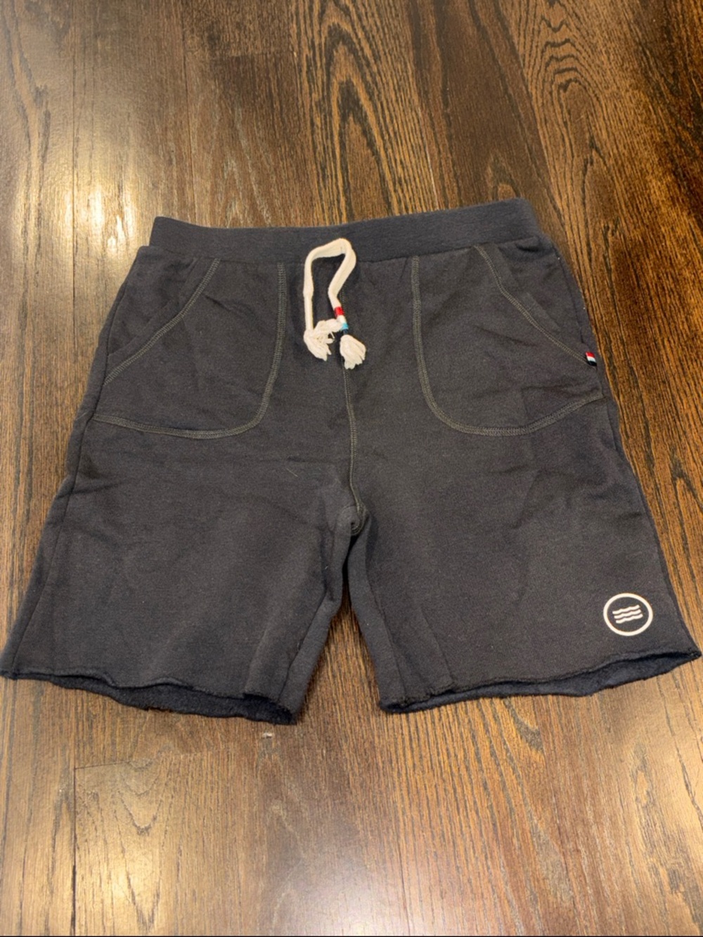 Sol Angeles Boys’ Black Drawstring Shorts with White Cord Size 12